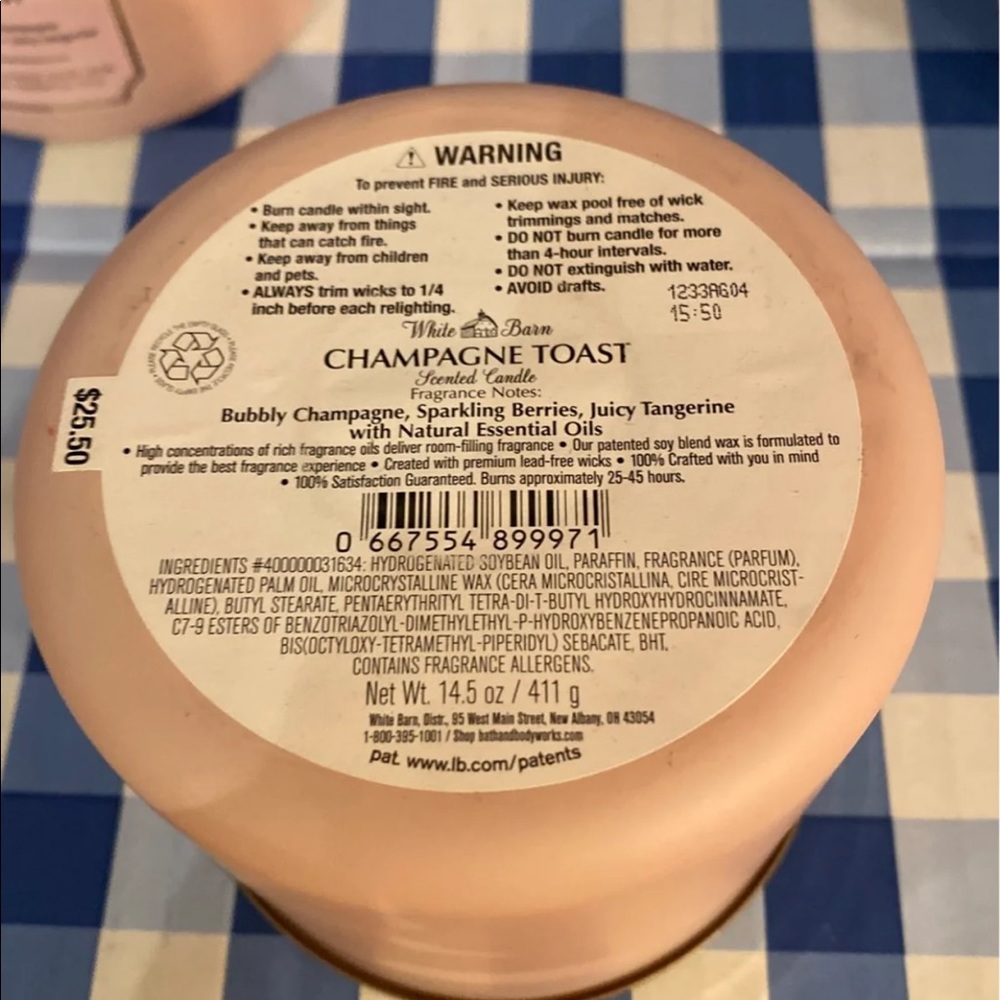 Bath and body works candles- Champagne Toast - Picture 2 of 3